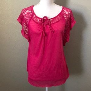 Fuchsia lace shirt